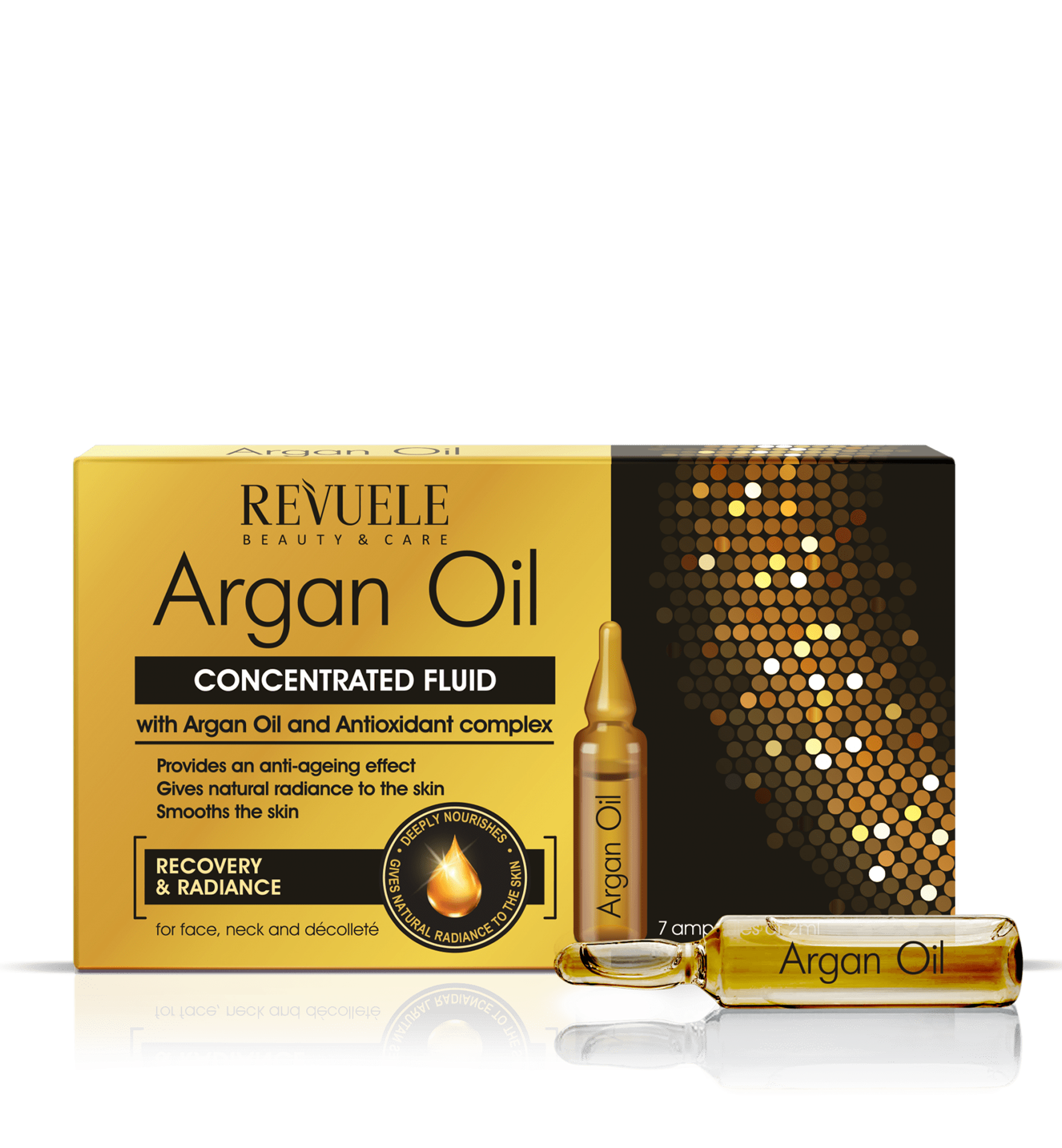 Ampoules Argan Oil Concentrated fluid with Argan Oil and Antioxidant complex for face, neck