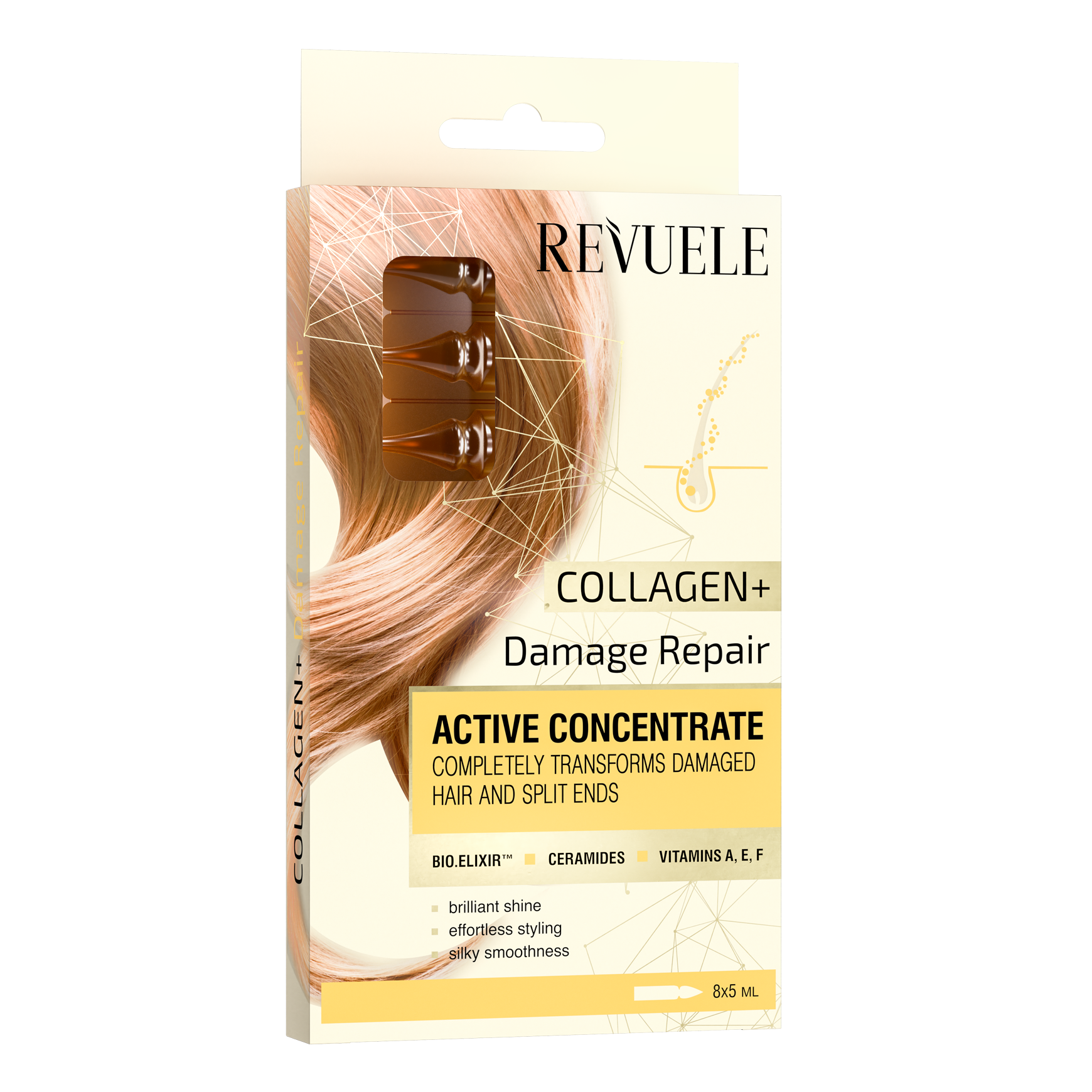 AMPOULES ACTIVE HAIR CONCENTRATE “COLLAGEN+ DAMAGE REPAIR”, 8х5 ml