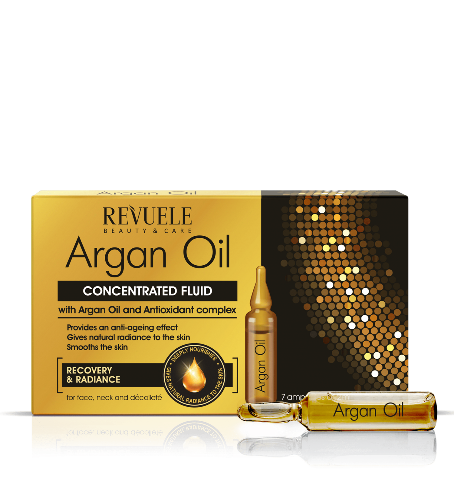 Ampoules Argan Oil Concentrated fluid with Argan Oil and Antioxidant complex for face, neck