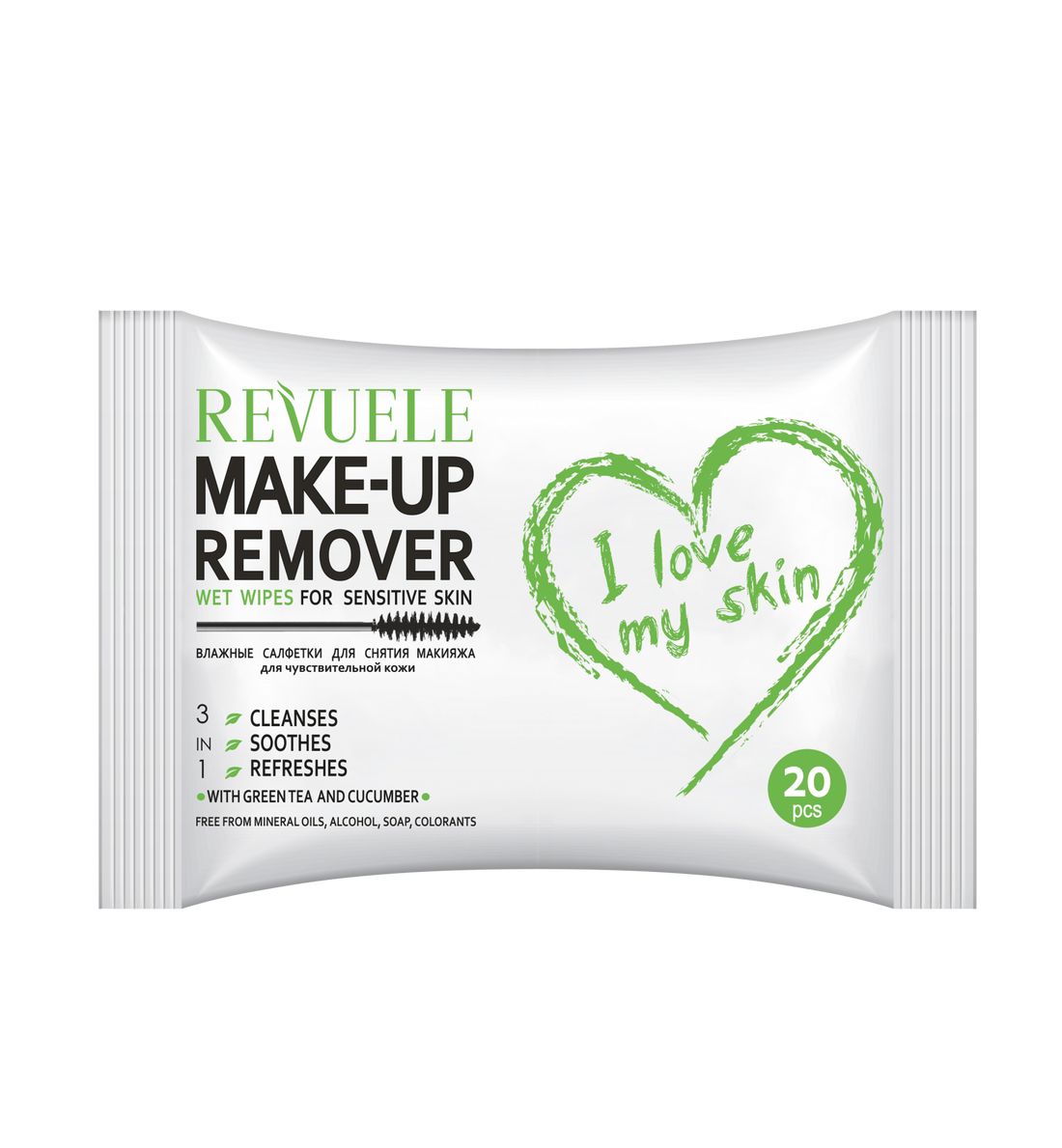 Wet wipes MAKE-UP REMOVER for Sensitive skin with Green Tea and Cucumber