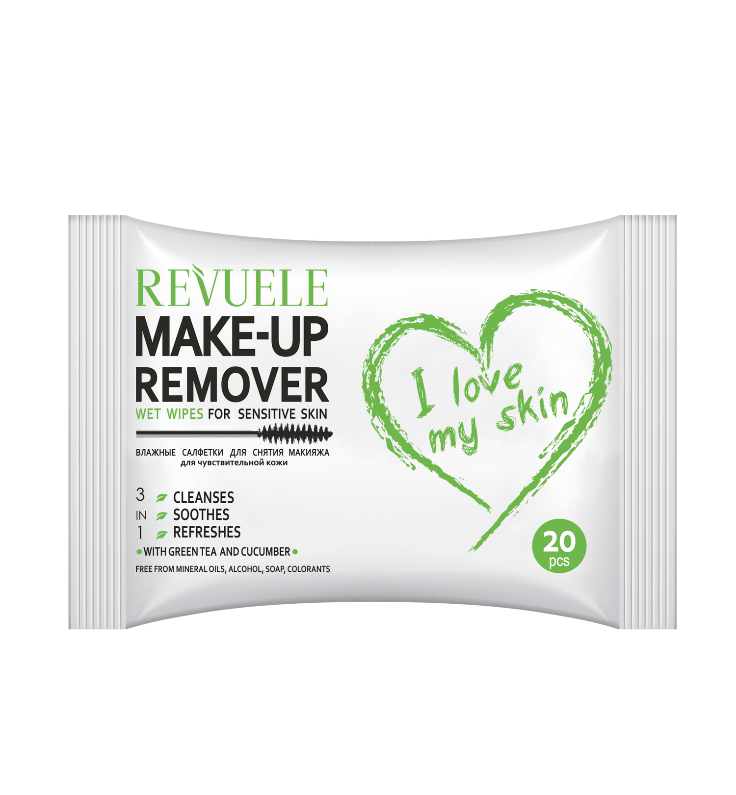 Wet wipes MAKE-UP REMOVER for Sensitive skin with Green Tea and Cucumber