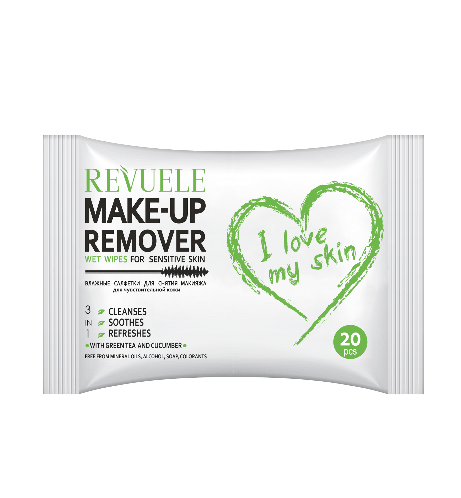 Wet wipes MAKE-UP REMOVER for Sensitive skin with Green Tea and Cucumber